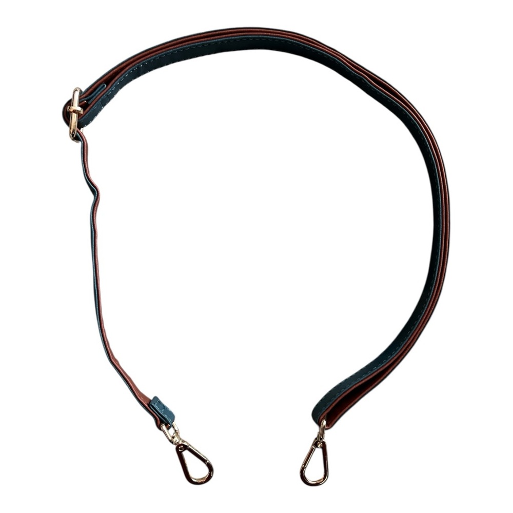 Two tone blue and burgundy replacement crossbody Accessory Strap gold hardware